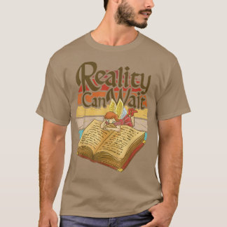 T-shirt Vintage drôle petite fée lire un livre imaginaire