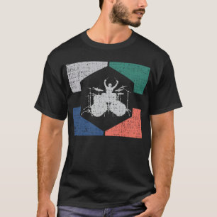 T-shirt Vintage Drummer Jouant au tambour les années 70 s