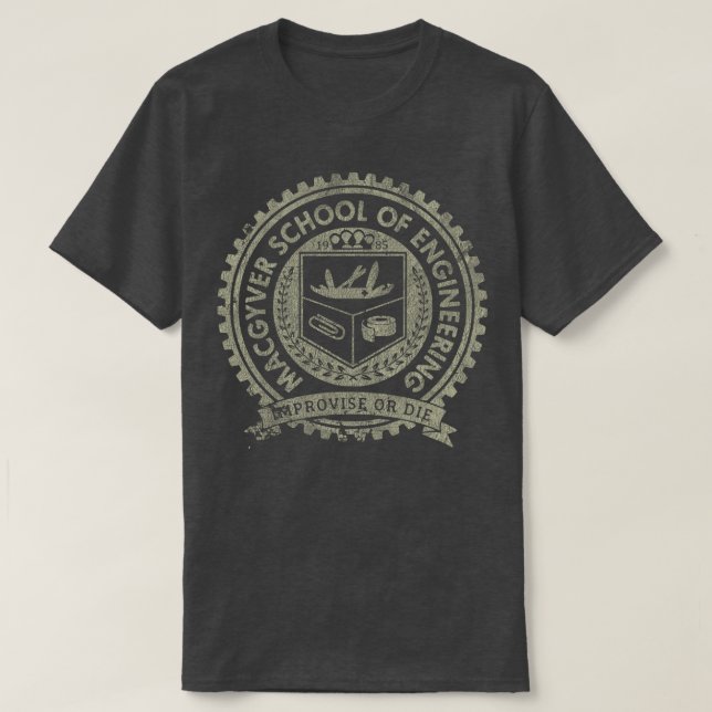 T-shirt VINTAGE - École d'ingénierie MacGyver (Design devant)