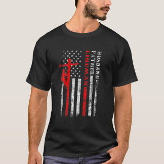 T-shirt Vintage Electrician Husband Father Lineman Dad Fat
