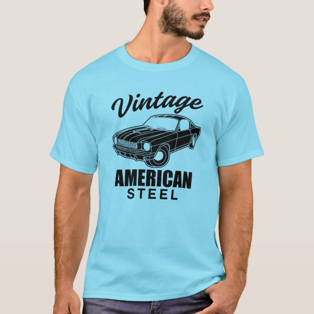 T-shirt vintage en acier américain (Devant)
