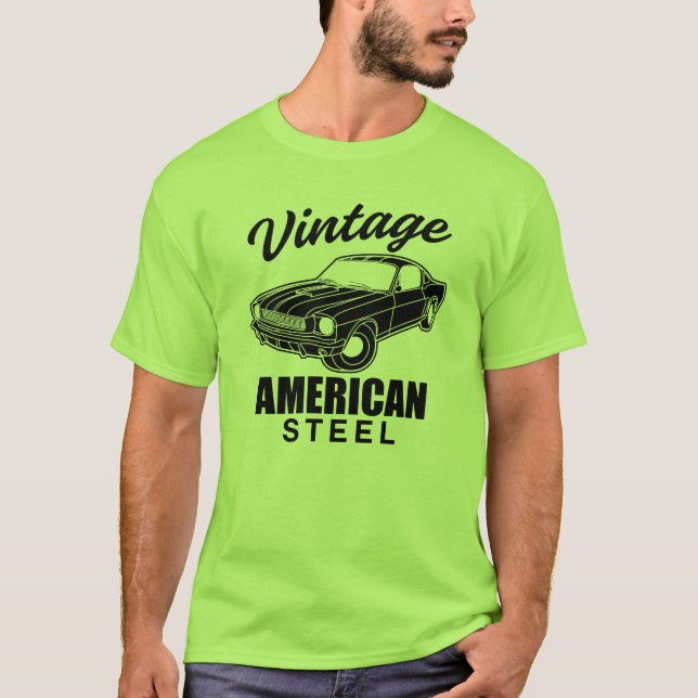 T-shirt vintage en acier américain (Devant)