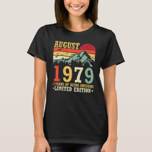 T-shirt Vintage En Août 1979 43 Ans D'Être Awesome L