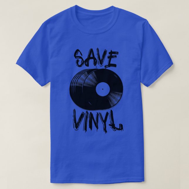T-shirt Vintage Enregistrer les disques de vinyle (Design devant)