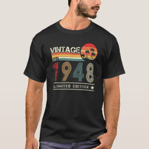 T-shirt Vintage Est 1948 74e anniversaire 74 ans