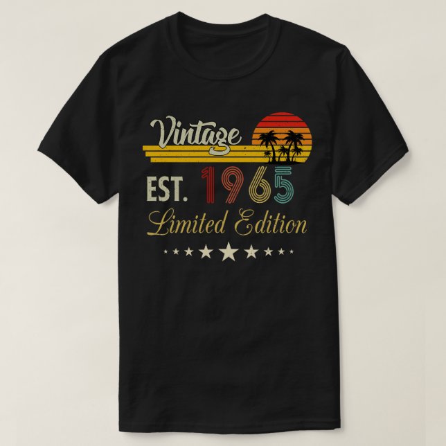 T-shirt Vintage Est 1965 Edition Limitée Anniversaire (Design devant)
