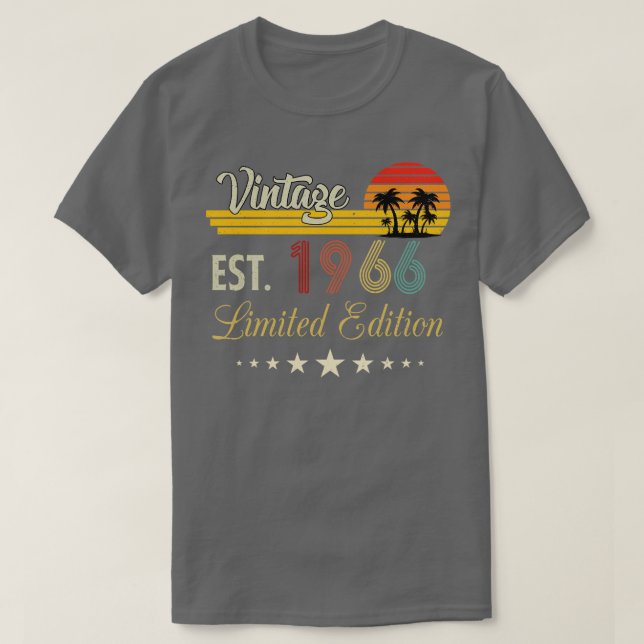 T-shirt Vintage Est 1966 Edition Limitée Anniversaire (Design devant)