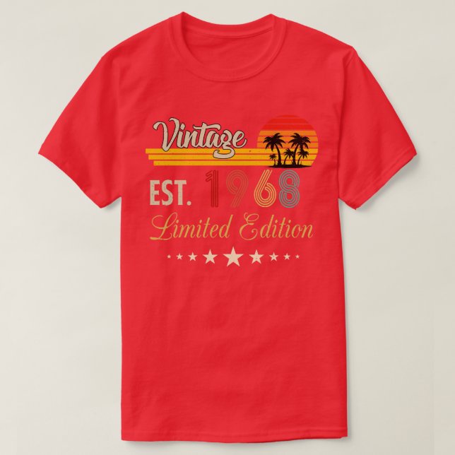 T-shirt Vintage Est 1968 Edition Limitée Anniversaire (Design devant)