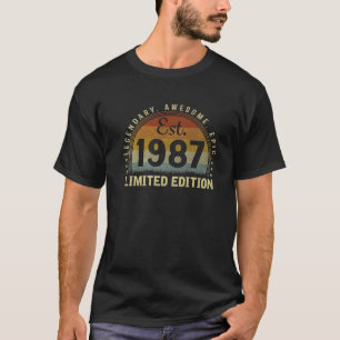 T-shirt Vintage Est. 1987 Limited Edition Men Women 35Th B