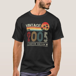 T-shirt Vintage Est 2005 17e anniversaire 17 ans