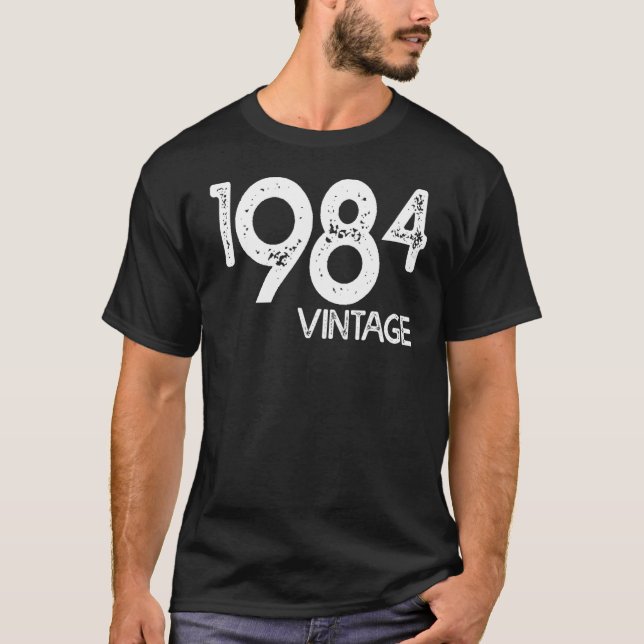 T-shirt Vintage Et Né En 1984 (Devant)