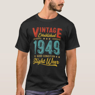 T-shirt Vintage Établi 1949 Rétro 73e Décor d'anniversaire