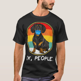 T-shirt Vintage Ew Personnes Black Dachshund Chien Portant