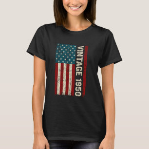 T-shirt Vintage Fabriqué En 1950 Drapeau Américain 75e Ann