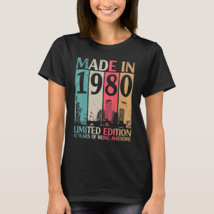 T-shirt Vintage Fabriqué En 1980 Ltd Édition 42 Ans D'Être