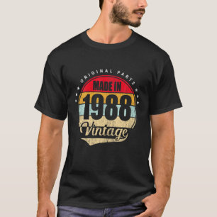 T-shirt Vintage Fabriqué En 1988 Retro Classic Bir De 34 A