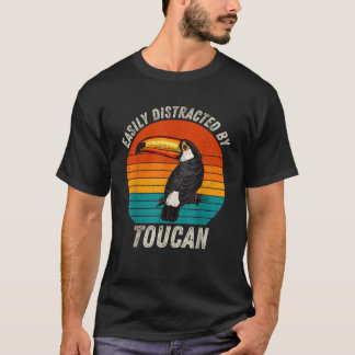 T-shirt Vintage facilement distrait par toucan rétro Touca