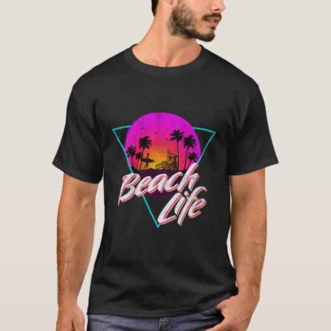T-shirt Vintage Fade Beach Life (Devant)