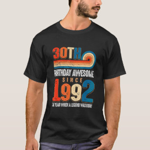 T-shirt Vintage Fait En 1992 30e Anniversaire La Légende É