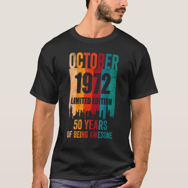 T-shirt Vintage fantastique 50e anniversaire Rétro Octobre (Devant)