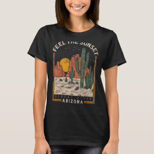 T-shirt Vintage Fee Sunset Desert Vibes Arizona Mountain