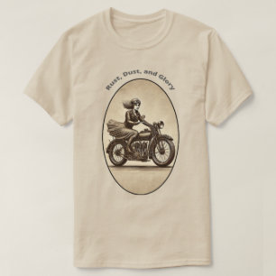 T-shirt Vintage femme motocycliste motocycliste porter des