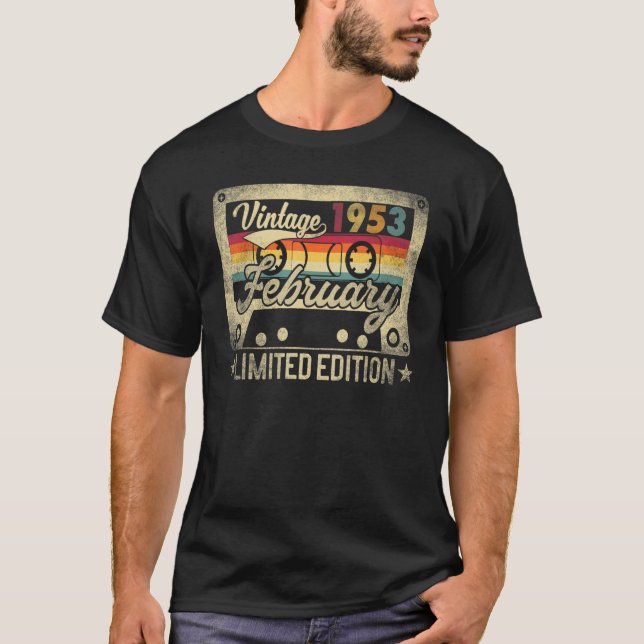 T-shirt Vintage février 1953 70e anniversaire (Devant)
