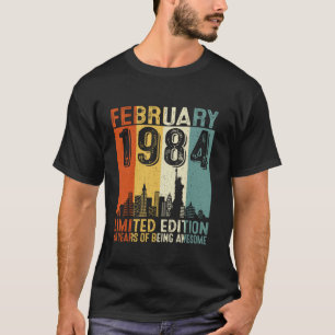 T-shirt Vintage février 1984 40e anniversaire Cadeaux femm
