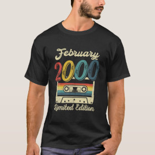 T-shirt Vintage Février 2000 Cassette 22Nd Birthday Decor