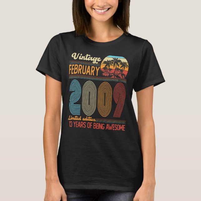 T-shirt Vintage février 2009 Anniversaire (Devant)