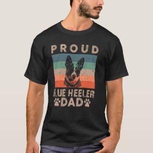 T-shirt Vintage Fier bleu Heeler Papa Cadeaux pour hommes