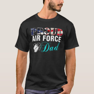 T-shirt Vintage Fier Papa De L'Armée De L'Air Avec Drapeau