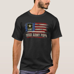 T-shirt Vintage Fière Armée Poppa Drapeau Américain Vétéri