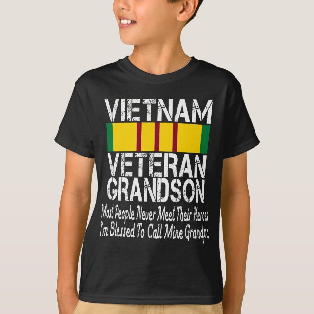 T-shirt Vintage Fiers Vietnam Vétérinaire Grandson Vétérin (Devant)