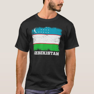 T-shirt Vintage Flag Uzbekistan Country Retro Flag Uzbekis