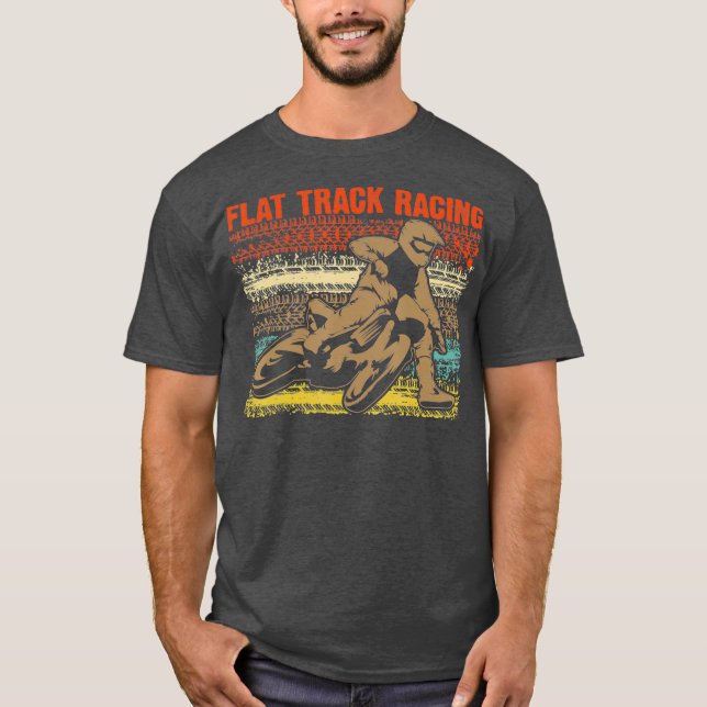 T-shirt Vintage Flat Track Racer Cadeau Motorcycle Racer (Devant)