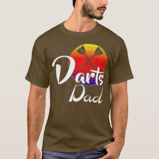 T-shirt Vintage fléchettes papa Retro Sunset Dart Player