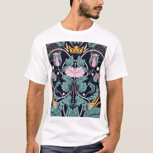 T-shirt Vintage floral, Art nouveau, papier peint transpar