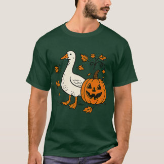 T-shirt Vintage Floral Boho Silly Goose Citrouille mignon