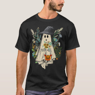 T-shirt Vintage Floral Fantôme mignonne Costume Halloween