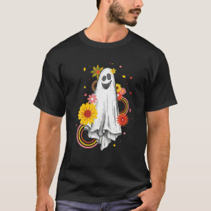 T-shirt Vintage floral Ghost mignonne Halloween drôle Grap