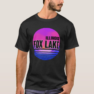 T-shirt Vintage Fox Lake Vaporwave Illinois