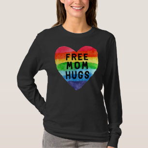 T-shirt Vintage Free Mom Hugs Rainbow Heart Lgbt Pride Mo