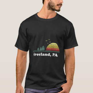 T-shirt Vintage Freeland Pennsylvanie Accueil Souvenir Imp