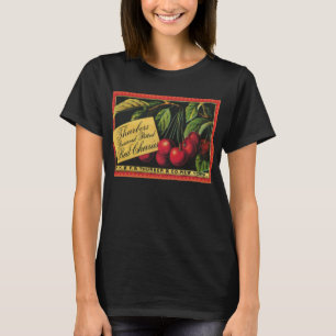 T-shirt Vintage Fruit Crate Étiquette Art, Thurber Cherrie