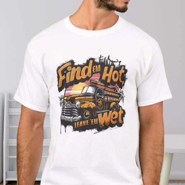 T-shirt Vintage Funny Firetruck Sunset (Créateur téléchargé)