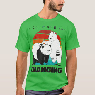 T-shirt Vintage funny polar bear and painting bear climate