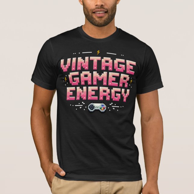 T-shirt Vintage Gamer Energy (Devant)