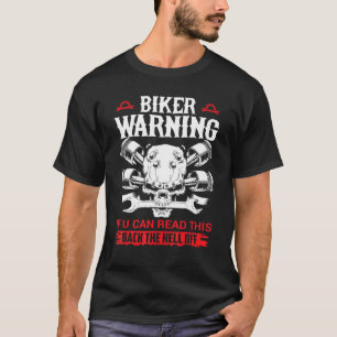 T-shirt Vintage Gang Biker Avertissement Vélo Crâne Mort M