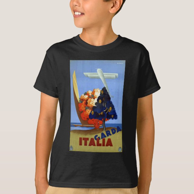 T-shirt Vintage Garda Italie Europe Air Travel (Devant)